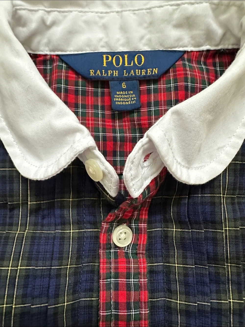 Ralph Lauren Red Plaid Shirtdress Girls 6